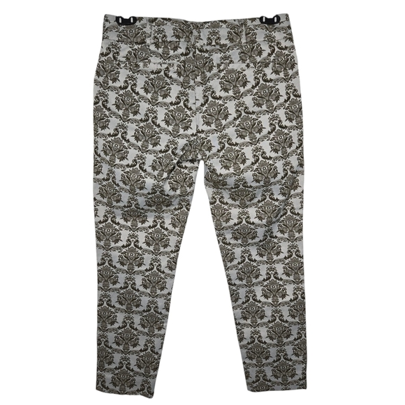 Anthropologie Cartonnier Women Tailored Jacquard Charlie Ankle Crop Pants Size 6 - Picture 2 of 11